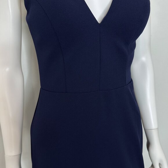 Anthropologie BHLDN Tatum V-Neck Crepe Gown Maxi Dress in Navy Women's Size 6 - Picture 5 of 16